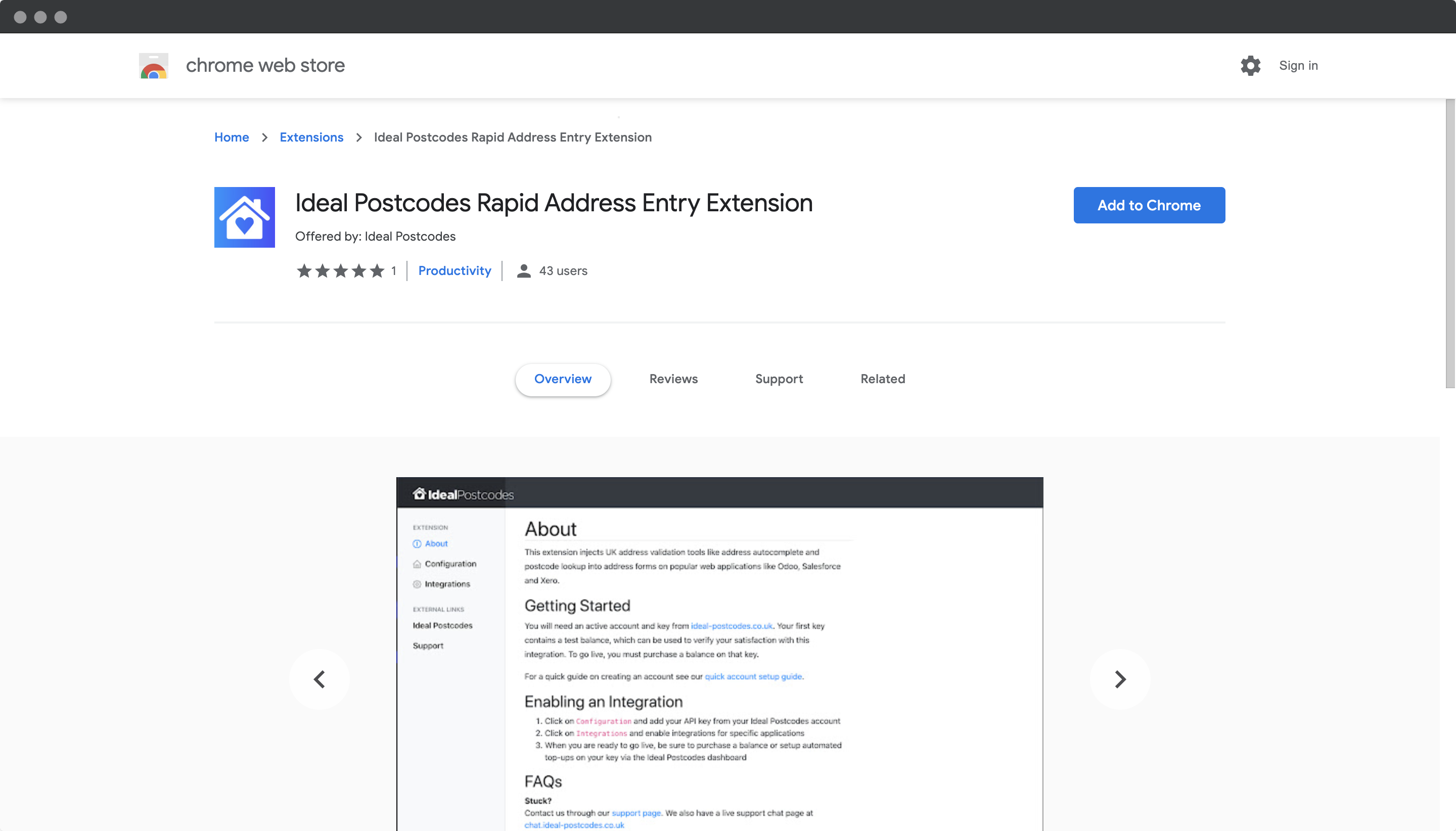 Ideal Postcodes Extension on Chrome Web Store-screenshot