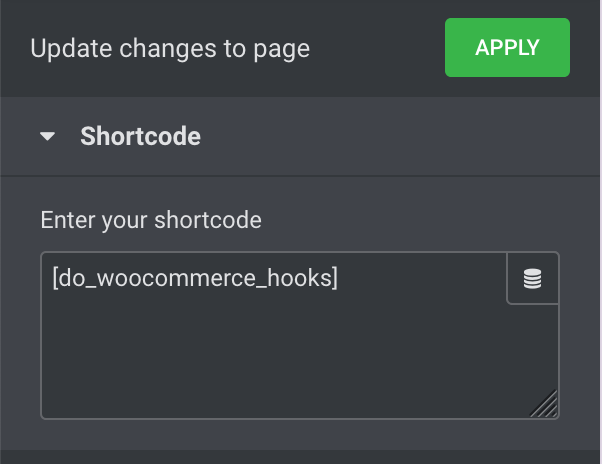 Elementor shortcode-screenshot