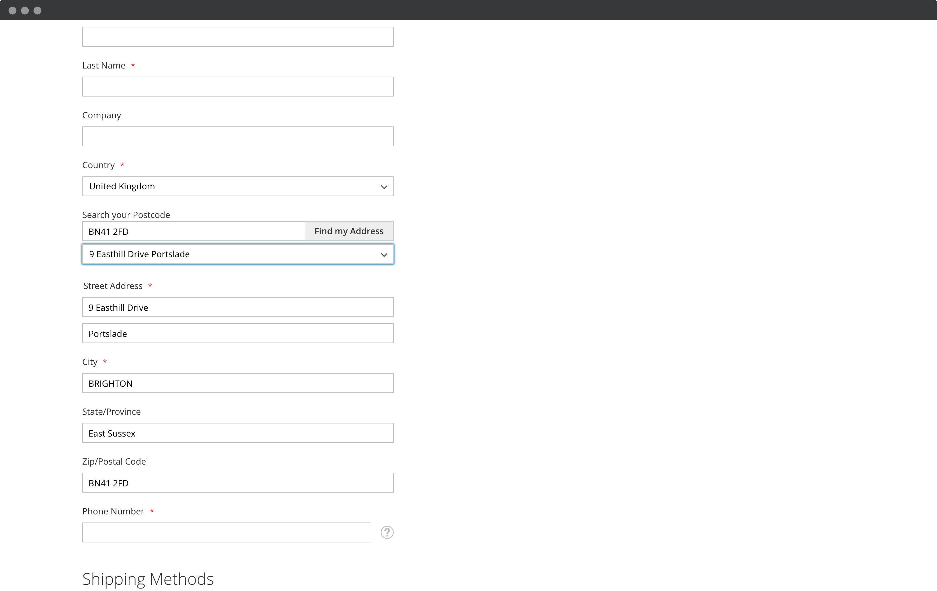 Postcode Lookup